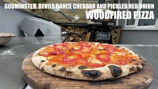 Delicious Godminster Devils Dance Cheddar with Pickled Red Onion Woodfired Pizza