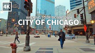 4K CHICAGO - Walking Tour Downtown Wabash Avenue Illinois Travel USA 4K UHD