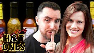 Twitch Streamer Gets SPICY with His Wife  Hot Ones Hot Sauce Challenge