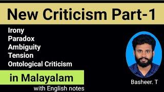 New Criticism in Malayalam Part-1 Methodology of Literature