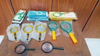 Unboxing and Review of 90mm 75mm 60mm magnifying glass for reading and school projects