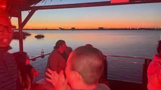 New Orleans tiki boat ride at sunset