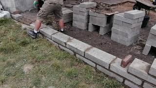 Bricklaying block wall build