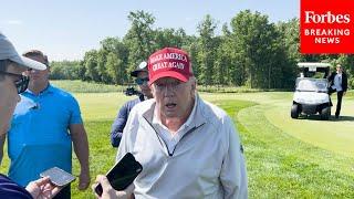 WATCH Trump Gives Blunt Take On DeSantis Running For President While On The Golf Course