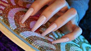 ASMR with Beads & Sequins  Fast Scratching  some Tapping  some Tracing  Long Nails  No Talking