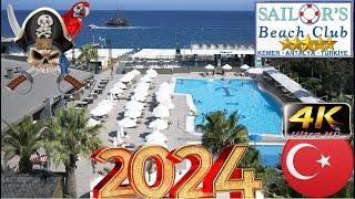 4K KEMER SAILORS BEACH CLUB 2024 KIRIS ЛИЧНОЕ МНЕНИЕ GOOD SEA RESORT ANTALYA TURKEY