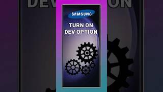 How to turn on developer option on Samsung?