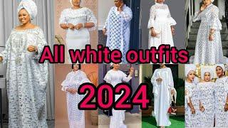 Classy white lace boubou styles for rich auntiesAfrican dresses for ladiesAfrican fashion styles