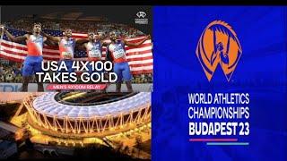 WORLD CHAMPIONSHIP BUDAPEST MEN 4X100M FINAL REACTION PART 8