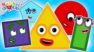 Explore Shapes Compilation for Kindergarten 🟡🟩 123 Learn to Count   Counting Maths  Numberblocks