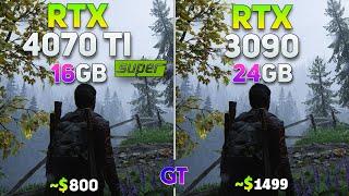 RTX 4070Ti Super vs RTX 3090  Gaming Benchmark  RayTracing & DLSS 3.5  Test in 12 Games 