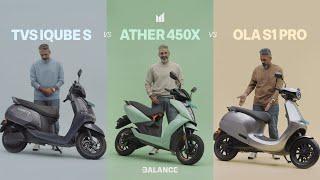 Ola S1 Pro vs Ather 450X vs TVS iQube S Indias best electric scooter