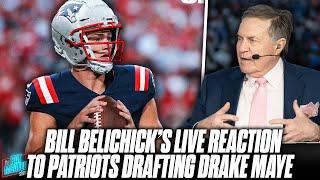 Bill Belichicks LIVE Reaction To Patriots Drafting Drake Maye At #3