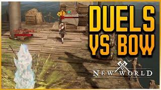 New World MMO PvP Duels - Ice Gauntlet + Fire Staff vs Bow + Hatchet ft. Bran How to Win