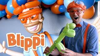 Blippi Visits the Balloosionist  Learn About Rainbow Colors  Educational Videos For Kids