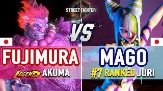 SF6  Fujimura Akuma vs Mago #7 Ranked Juri  SF6 High Level Gameplay