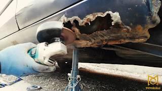 Extremely rusty car sheet metal repairing