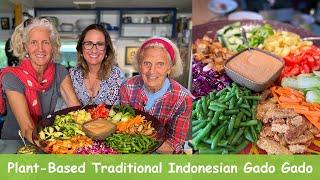 Plant-Based Traditional Indonesian Gado Gado - Peanut Sauce veggies and tofu or tempeh