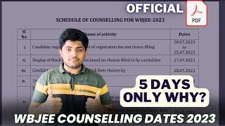 OFFICIAL SCEDULE LAUNCHED  WBJEE 2023 COUNSELLING DATES  MOP UP