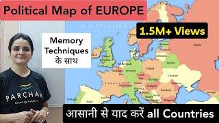World Map EUROPE Political Map - Learn all countries on map  Parcham Classes Maps