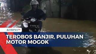 Terobos Banjir Puluhan Motor Mogok di Bogor