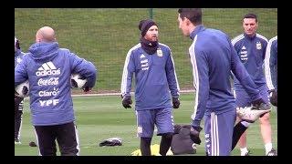 Lionel Messi trains with Argentina ahead of Italy friendly