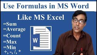 How to use formula in MS Word  How to do Calculation in MS Word  Sum Formula in ms word