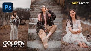 Golden Tone Preset - Photoshop Tutorial  Golden Moody Color Grading in Photoshop