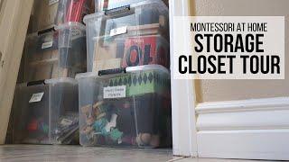 MONTESSORI AT HOME Storage Closet Tour Montessori Materials for 0-3 Years