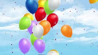 Free Motion Graphic Background  Birthday Balloons Confetti Sky Animated Loop Video Free Download