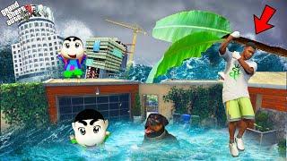 GTA 5  Franklin Survived Tsunami & Found Lost Shinchan And Pinchan In GTA 5  GTA 5 Mods