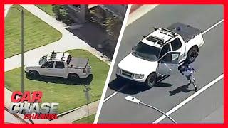 LA Car Chase Suspect drives on sidewalk through yards during dangerous chase  Car Chase Channel