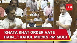 Rahul Gandhi Pokes Fun At PM Modis Direct Connection With God Remark In Lok Sabha  Watch