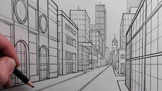 How to Draw a City Street in One-Point Perspective for Beginners