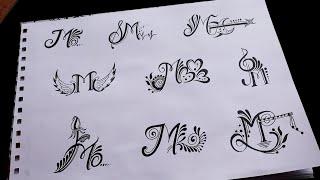 How to draw different types of M letter tattoo designs  9 different m letter tattoo ideas