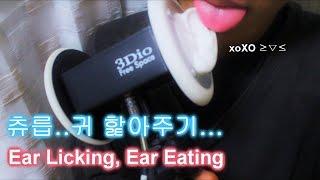 No Talking 남자 ASMR  진짜같은 귀 핥기 귀를 핥아주는 강렬한 입소리Ear Licking Ear Eating_Strong Close Mouth Sounds