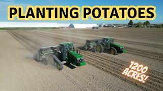 Potato Planting Massive Fields Powerful Machinery John Deere tractors Lockwood Planters