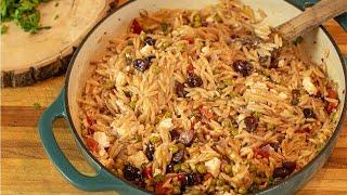 Greek Orzo with Feta & Olives Ready in 30 mins