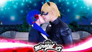 BESO MARICHAT REAL️ MIRACULOUS LIVE ACTION  CAT NOIR Y MARINETTE SE BESAN