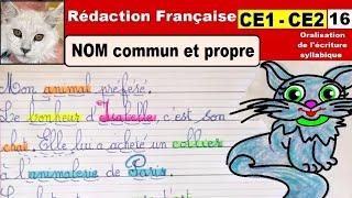 Nom commun et nom propre ce1 ce2  Leçon et rédaction en français # 16