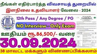 Assistant Govt Jobs 2024 ⧪ TN govt jobs  Job vacancy 2024  Tamilnadu government jobs 2024