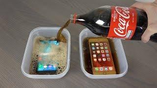 Samsung Galaxy S7 Edge vs. iPhone 6S Plus Coca-Cola Freeze Test 9 Hours Will It Survive ?