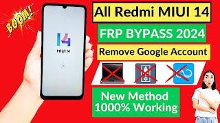 All Redmi Miui 14 Frp Bypass Without Pc Android 14  No Share Me  No Activity Launcher  FRP Unlock