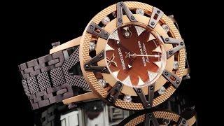 XOSkeleton 50mm Superlative Star Automatic Brown MOP Dial Rose Gold Bezel Plum Bracelet Watch