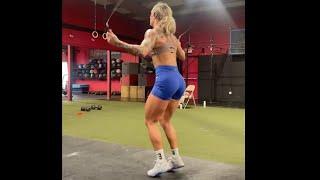 Strong Crossfit Woman Does Intense Workout