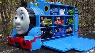 Big Thomas station & 9 Trains  Thomas & Friends hide and seek in park