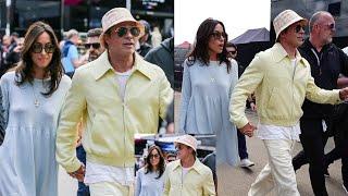 Brad Pitt And Girlfriend Ines De Ramon Holding Hands At British Grand Prix In Rare Public Outing