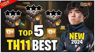 TOP 5 NEW BEST  TH11 WAR BASE LINK 2024 TH11 ANTI 2 STAR WAR BASE TH11 CWL BASE CLASH OF CLANS