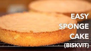 Easy European Sponge Cake Recipe  Biskvit  - ONLY 4 Ingredients