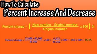 How To Calculate Or Find Percent Increase And Percent Decrease Explained - Percent Change